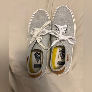 Vans Light Gray Canvas Sneakers with White Laces